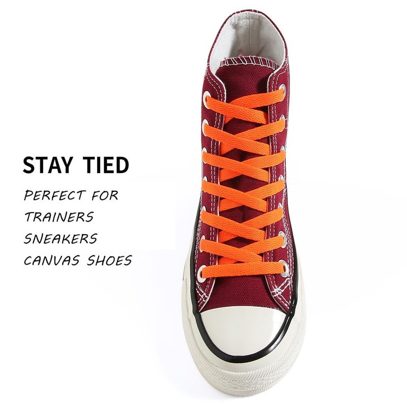 VSUDO 54" Flat Orange Shoe Laces for Sneakers, Shoelaces for Sneakers, Replacements Shoe Strings for Women or Men (1 Pair-Orange-137CM) - Image 3